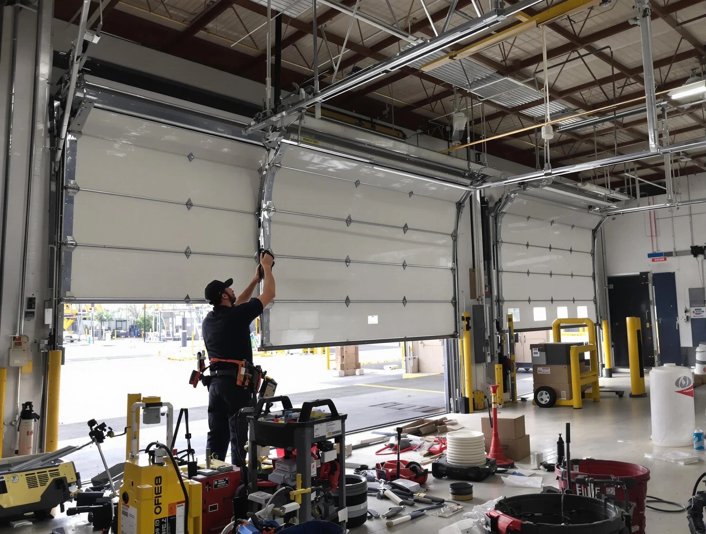 Cottonwood Heights Garage Door Repair technician performing commercial garage door repair in Cottonwood Heights