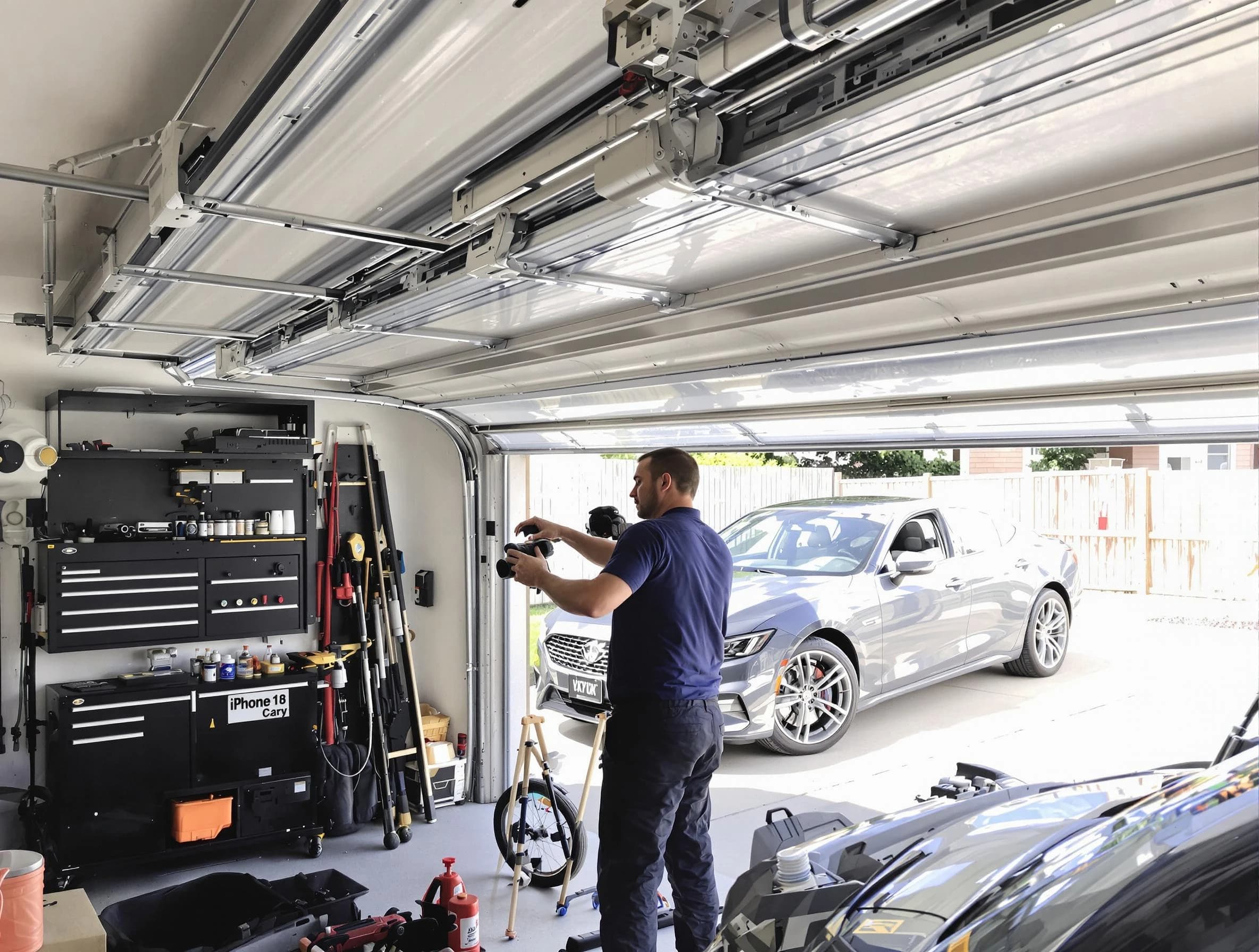 Cottonwood Heights Garage Door Repair technician fixing noisy garage door in Cottonwood Heights