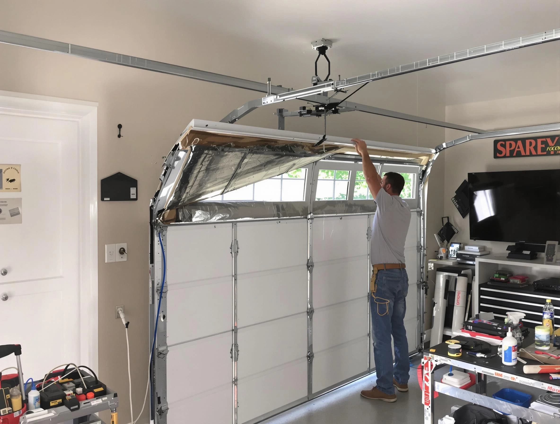 Garage door section replacement by Cottonwood Heights Garage Door Repair in Cottonwood Heights
