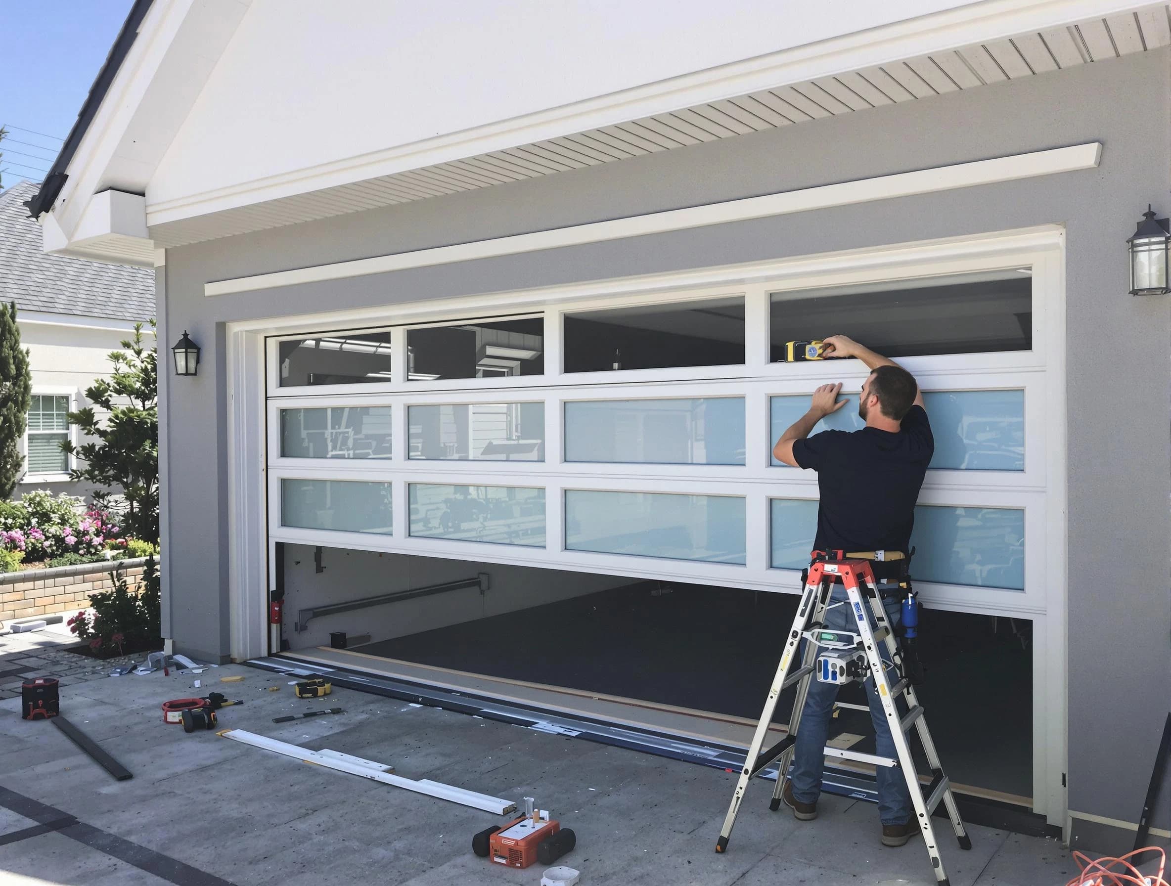 Cottonwood Heights Garage Door Repair team performing garage door replacement in Cottonwood Heights
