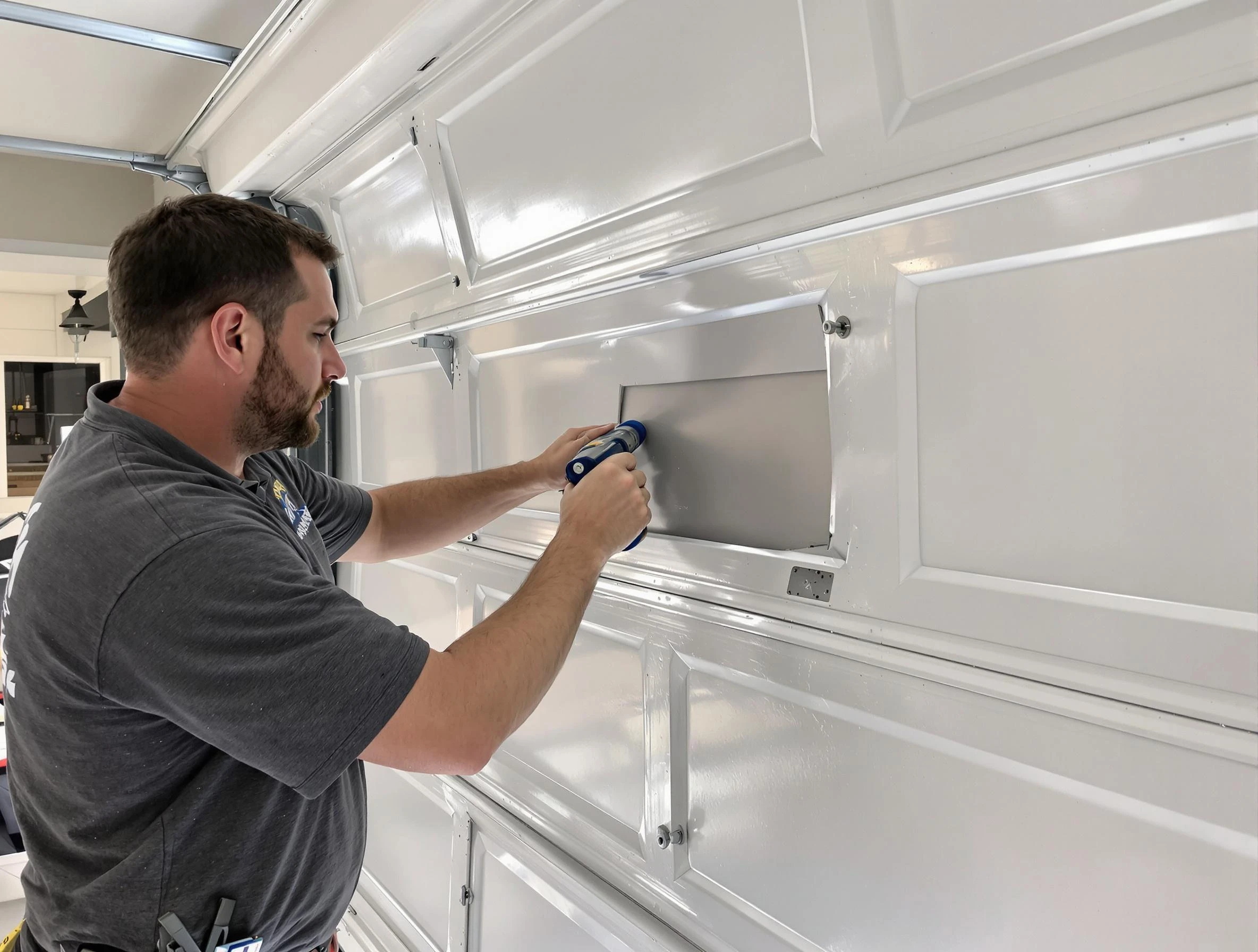 Garage door panel repair by Cottonwood Heights Garage Door Repair in Cottonwood Heights